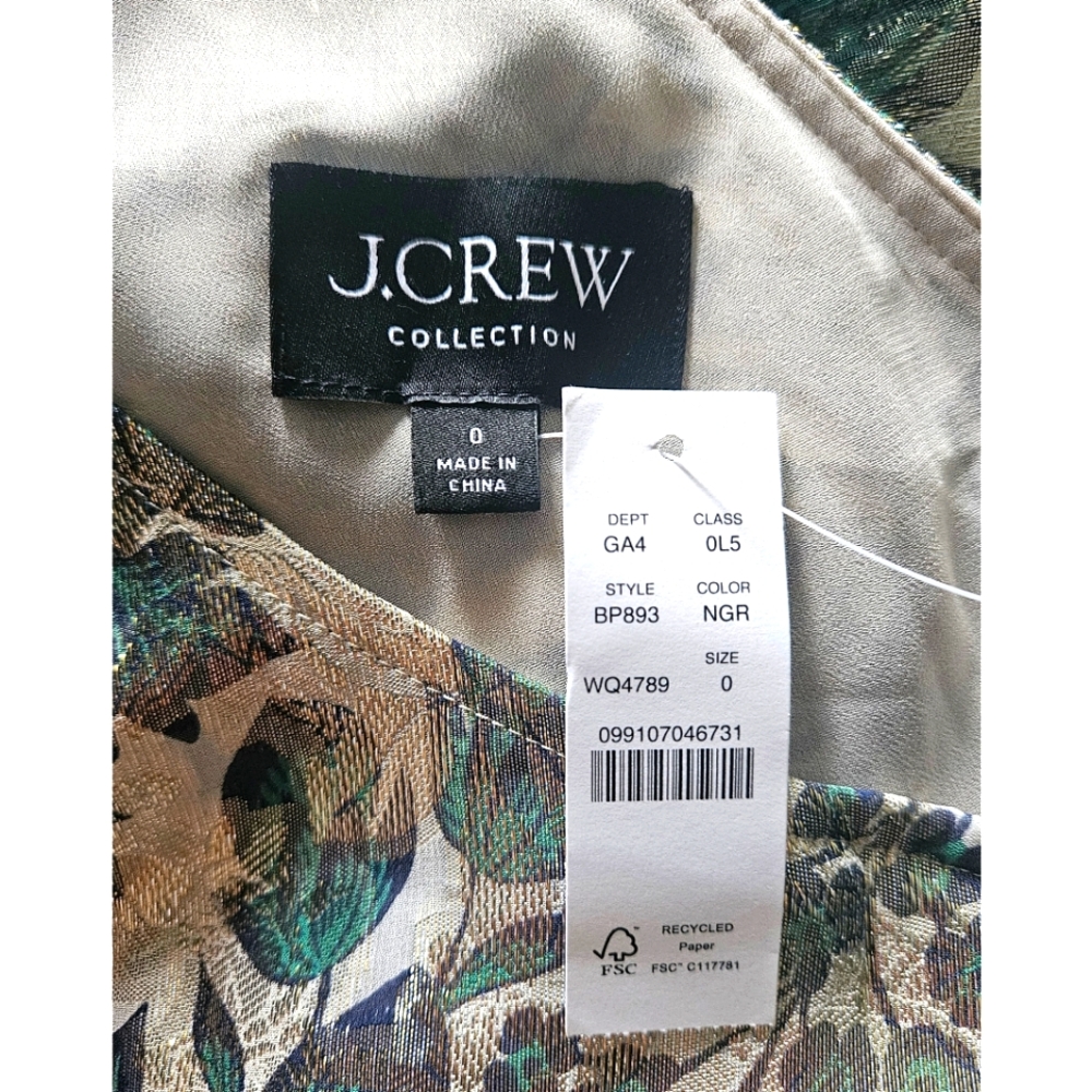 LAST ONE - J.Crew Collection one-shoulder cutout dress in floral Lurex® chiffon - Picture 10 of 13